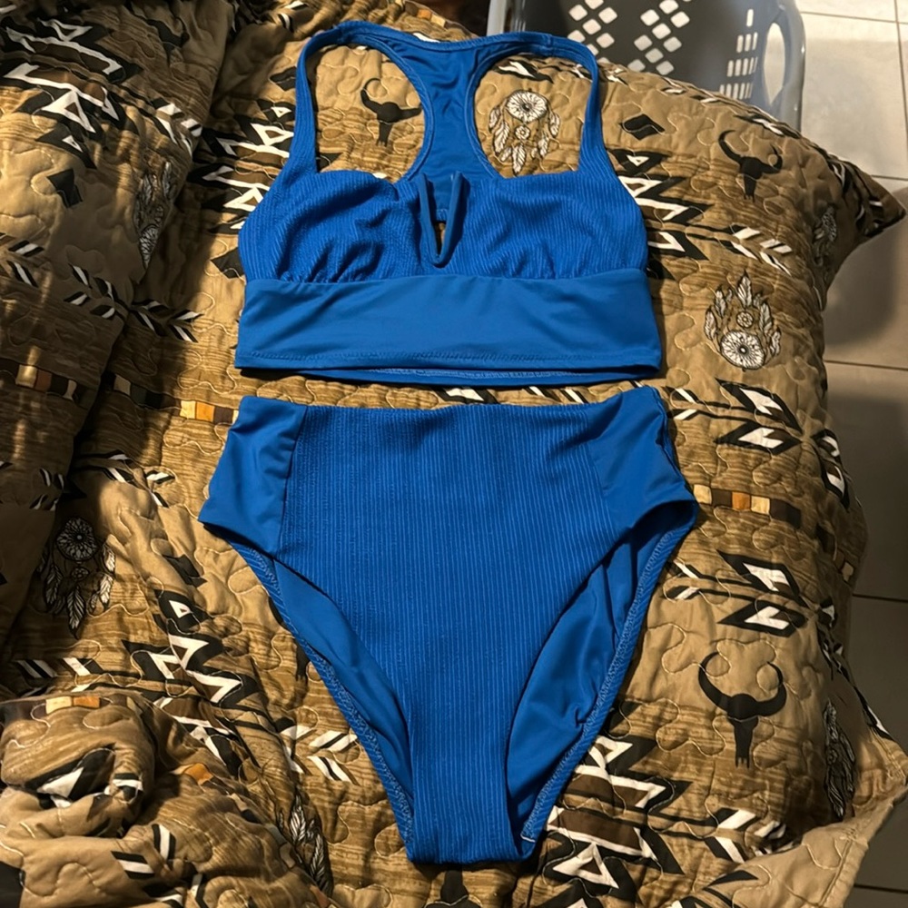 Sanctuary high waist bikini v plunge bathing suit small